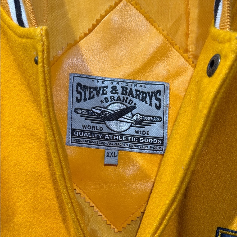Vintage 90s Michigan Varsity Jacket by Steve and Barry’s Gold and Blue - Picture 5 of 11